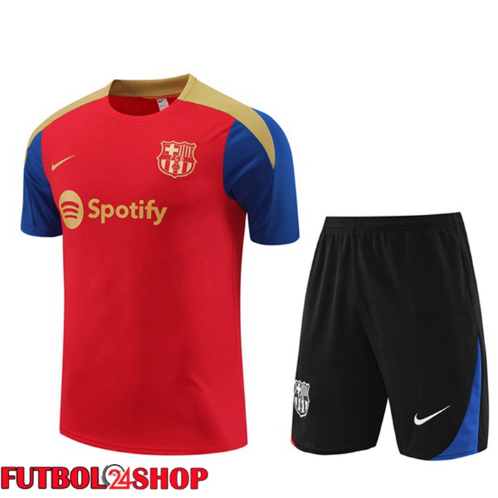 Camiseta Entrenamiento FC Barcelona + Cortos Rojo 2024/2025