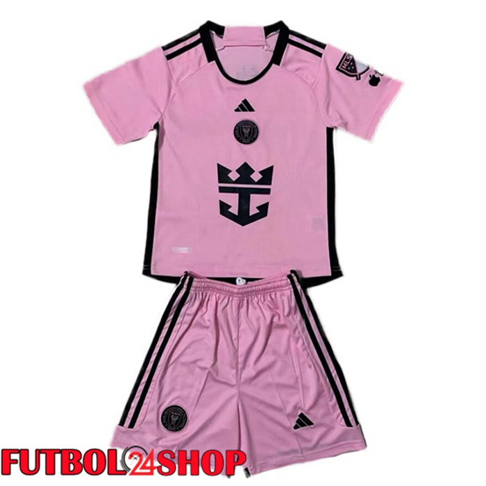 Camisetas De Futbol Inter Miami CF Ninos Primera Rosa 2024/2025