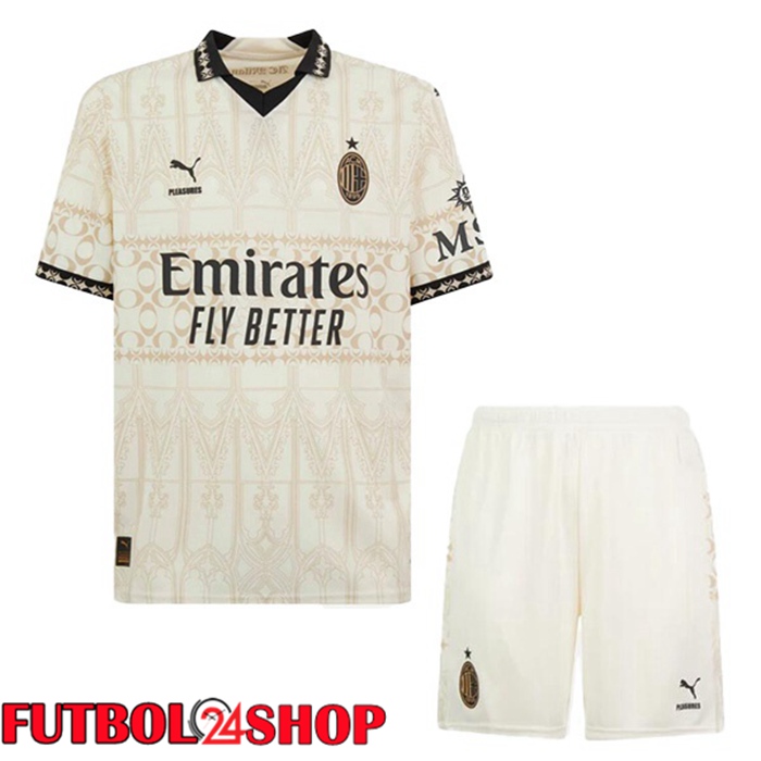 Camisetas De Futbol AC Milan Ninos Cuarta Amarillo 2023/2024
