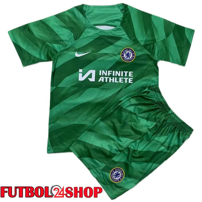 Camisetas De Futbol FC Chelsea Ninos Portero Verde 2023/2024