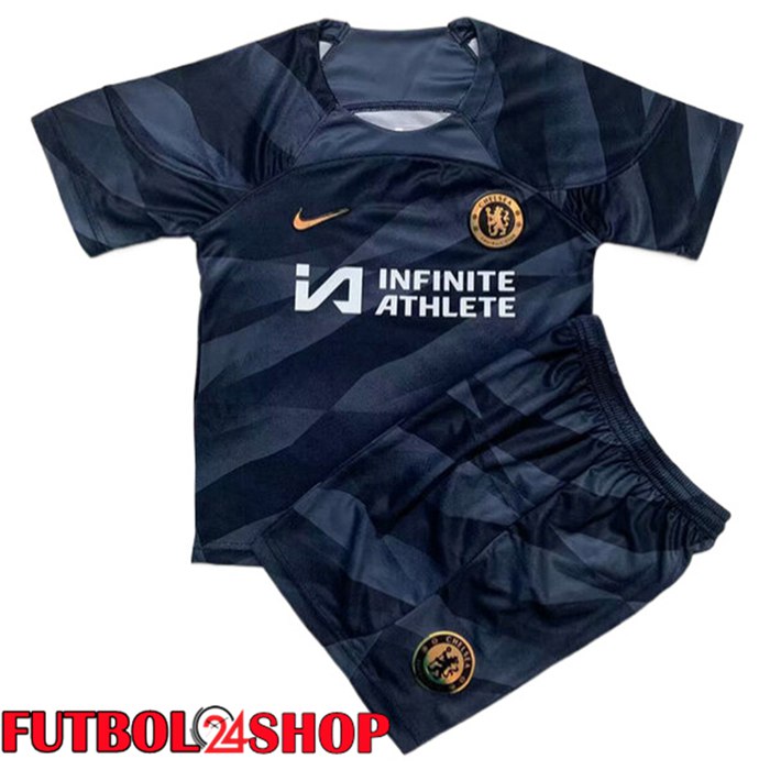 Camisetas De Futbol FC Chelsea Ninos Portero Negro 2023/2024