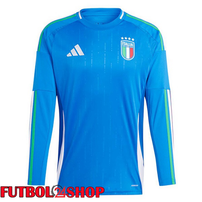 Camiseta Futbol Italia Primera Manga Larga Azul 2024/2025
