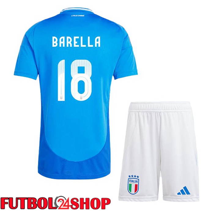 Camiseta Futbol Italia (BARELLA 18) Ninos Primera Azul 2024/2025