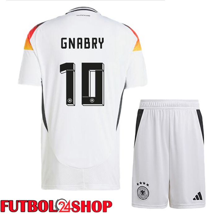 Camiseta Futbol Alemania (GNABRY 10) Ninos Primera Blanco 2024/2025