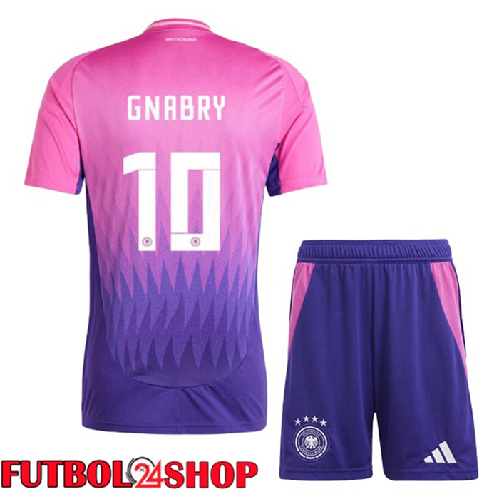 Camiseta Futbol Alemania (GNABRY 10) Ninos Segunda Rosado Púrpura 2024/2025