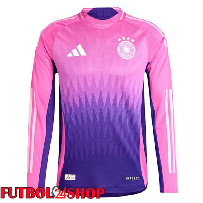 Camiseta Nacional Alemania Segunda Manga Larga Rosado Púrpura UEFA Euro 2024