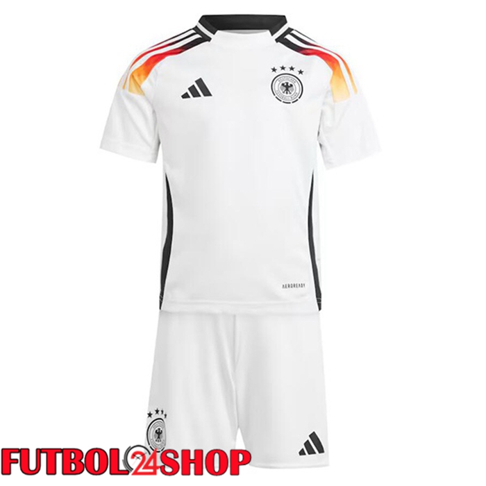 Camiseta Nacional Alemania Ninos Primera Blanco UEFA Euro 2024