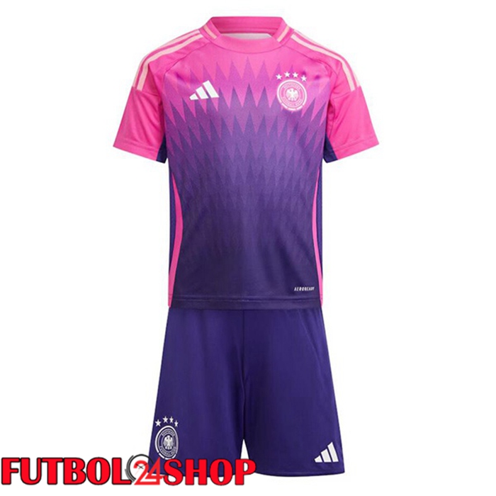Camiseta Nacional Alemania Ninos Segunda Rosado Púrpura UEFA Euro 2024