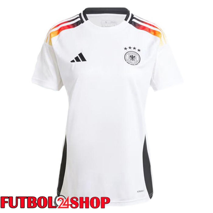 Camiseta Nacional Alemania Mujer Primera Blanco UEFA Euro 2024