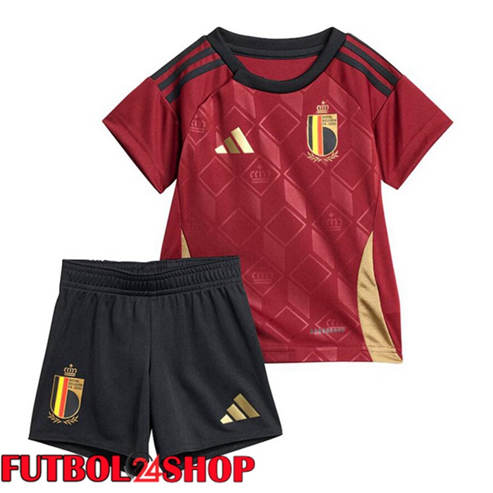 Camiseta Nacional Bélgica Ninos Primera Rojo UEFA Euro 2024