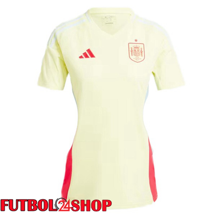 Camiseta Nacional España Mujer Segunda Amarillo UEFA Euro 2024