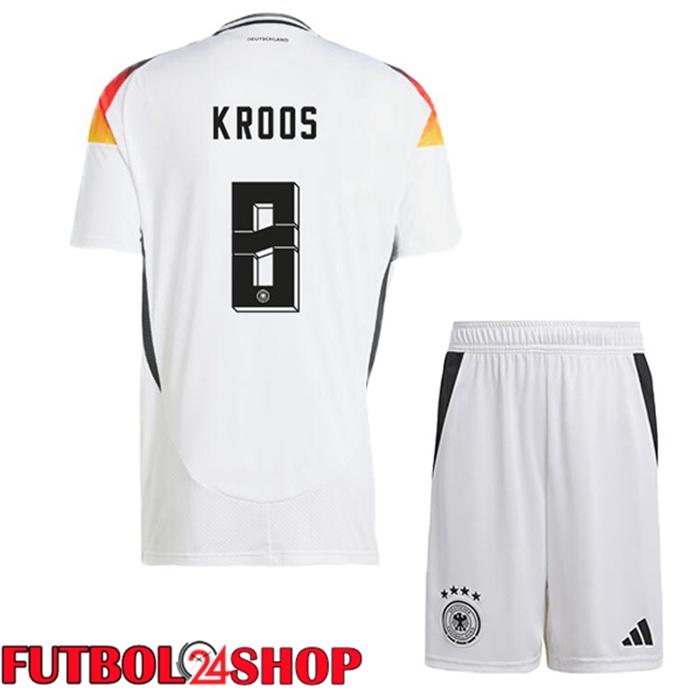 Camiseta Nacional Alemania (KROOS 8) Ninos Primera Blanco UEFA Euro 2024