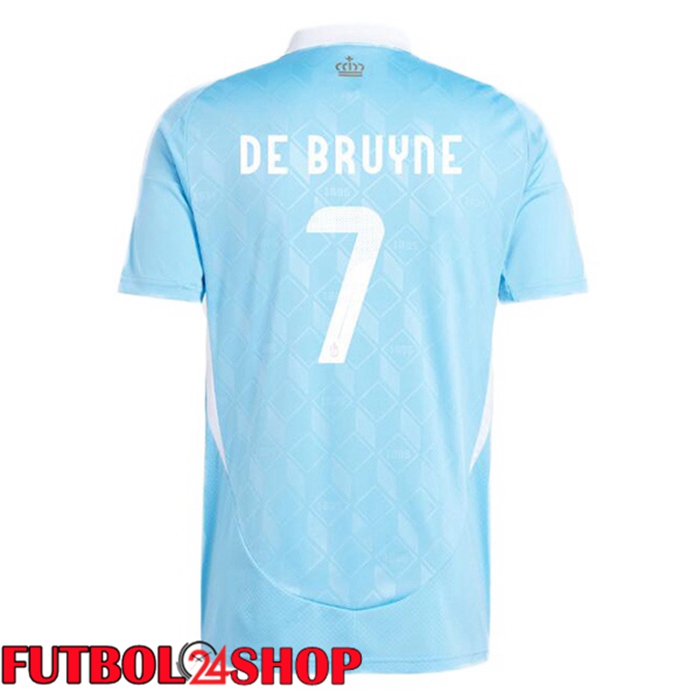 Camiseta Nacional Bélgica (DE BRUYNE 7) Segunda Azul UEFA Euro 2024