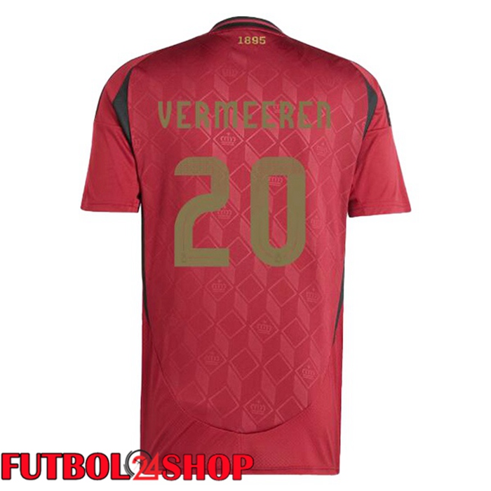 Camiseta Nacional Bélgica (VERMEEREN 20) Primera Rojo UEFA Euro 2024