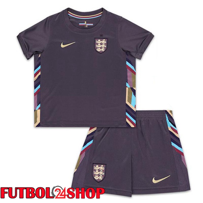 Camiseta Futbol Inglaterra Ninos Segunda Púrpura 2024/2025