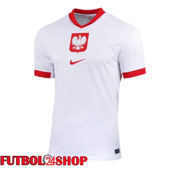 Camiseta Futbol Polonia Primera Azul Blanco 2024/2025