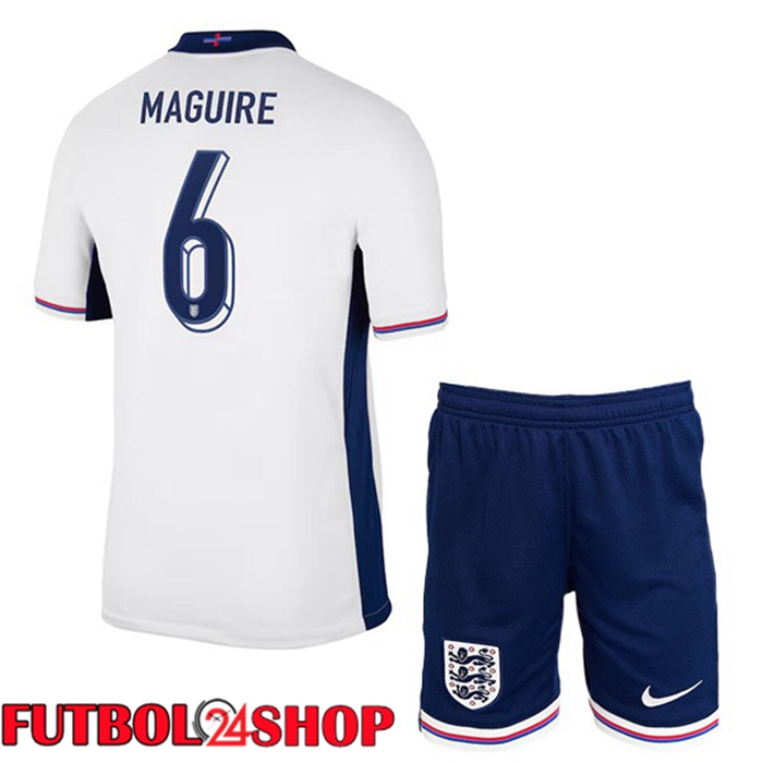 Camiseta Futbol Inglaterra (Maguire 6) Ninos Primera Azul Blanco 2024/2025