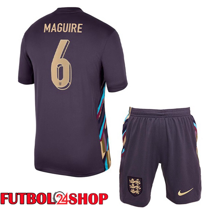 Camiseta Futbol Inglaterra (Maguire 6) Ninos Segunda Púrpura 2024/2025