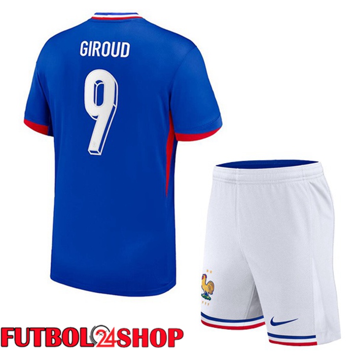Camiseta Futbol Francia (Giroud 9) Ninos Primera Azul 2024/2025