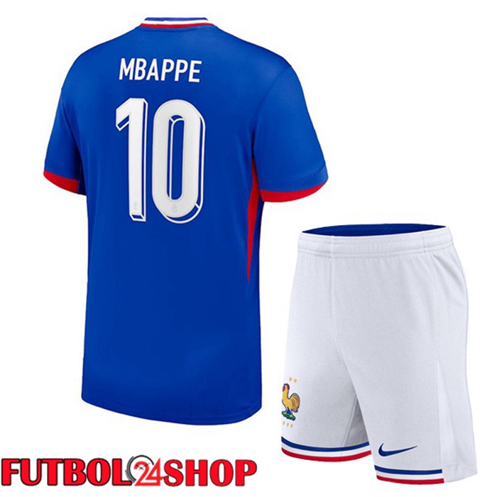 Camiseta Futbol Francia (MBAPPE 10) Ninos Primera Azul 2024/2025