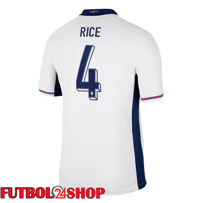 Camiseta Futbol Inglaterra (Rice 4) Primera Azul Blanco 2024/2025