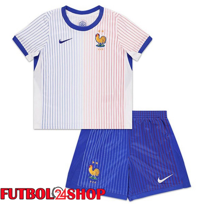Camiseta Nacional Francia Ninos Segunda Azul Blanco UEFA Euro 2024