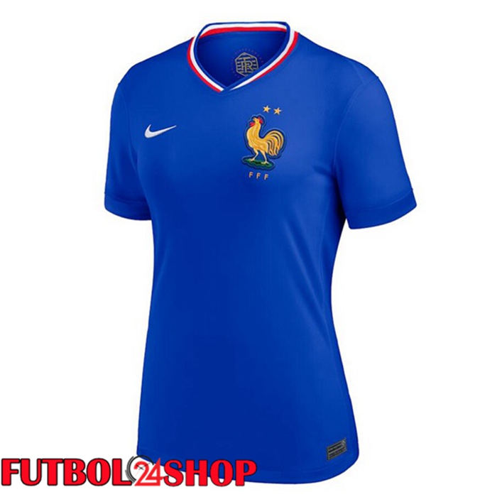 Camiseta Nacional Francia Mujer Primera Azul UEFA Euro 2024