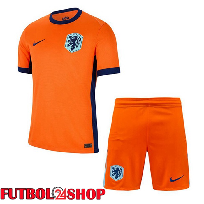 Camiseta Nacional Países Bajos Ninos Primera Naranja UEFA Euro 2024
