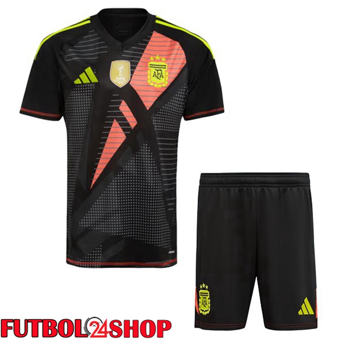 Camisetas De Futbol Argentina Ninos Portero Negro 2024/2025