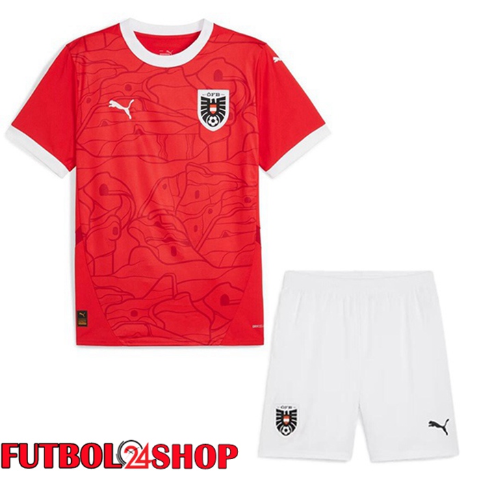 Camisetas De Futbol Austria Ninos Primera Rojo 2024/2025