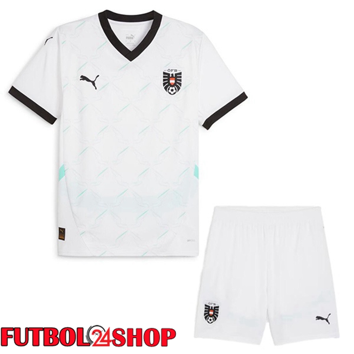 Camisetas De Futbol Austria Ninos Segunda Blanco 2024/2025