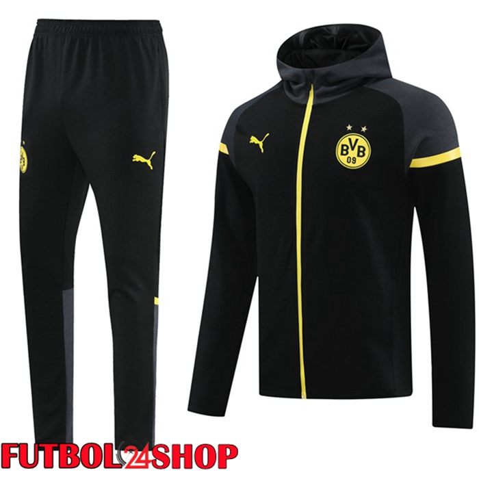 Chandal Futbol - Sudadera Con Capucha Dortmund BVB Negro 2024/2025