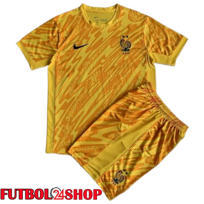 Camisetas De Futbol Francia Ninos Portero Amarillo UEFA Euro 2024