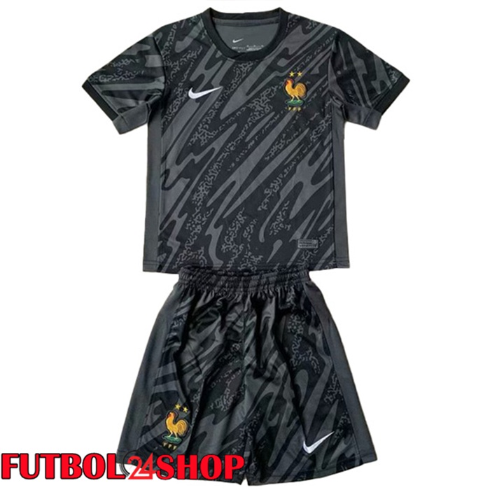 Camisetas De Futbol Francia Ninos Portero Negro 2024/2025
