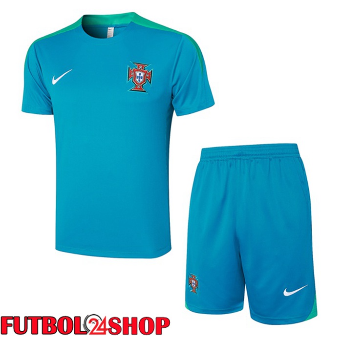 Camiseta Entrenamiento Portugal + Cortos Azul 2024/2025