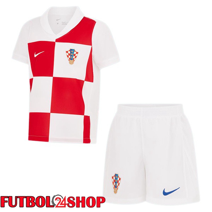 Camisetas De Futbol Croacia Ninos Primera Blanco UEFA Euro 2024
