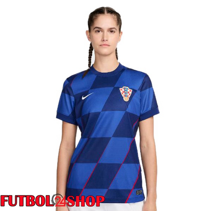 Camisetas De Futbol Croacia Mujer Segunda Azul UEFA Euro 2024