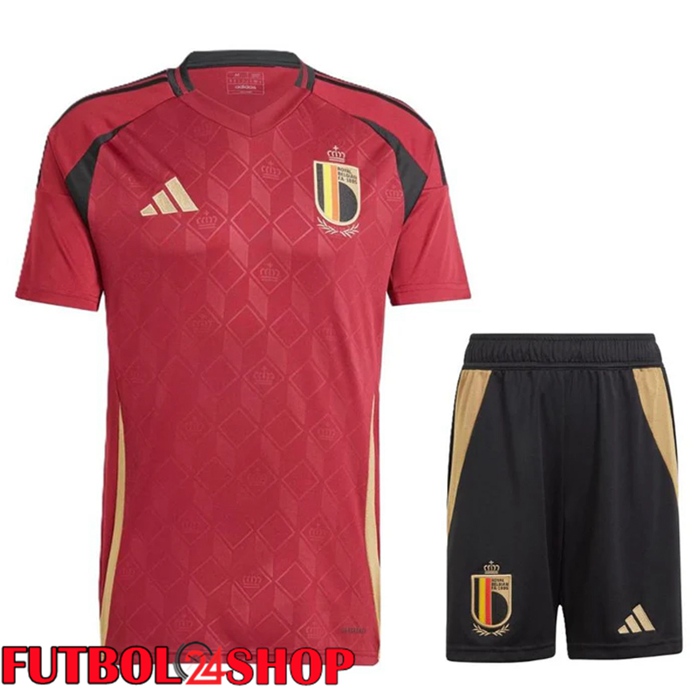 Camiseta Nacional Bélgica Primera + Cortos UEFA Euro 2024