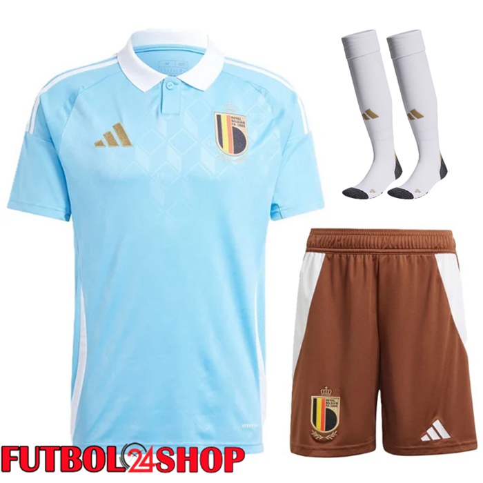 Camiseta Nacional Bélgica Segunda (Cortos + Calcetines) UEFA Euro 2024