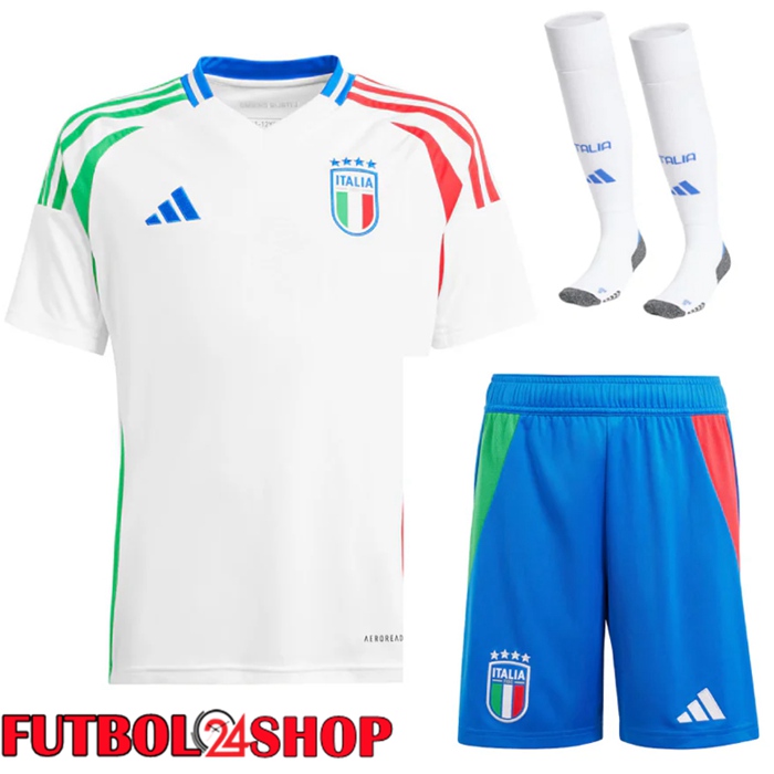 Camiseta Nacional Italia Segunda (Cortos + Calcetines) UEFA Euro 2024