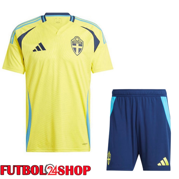 Camisetas Futbol Suecia Primera + Cortos 2024/2025