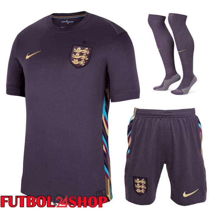 Camiseta Nacional Inglaterra Segunda (Cortos + Calcetines) UEFA Euro 2024