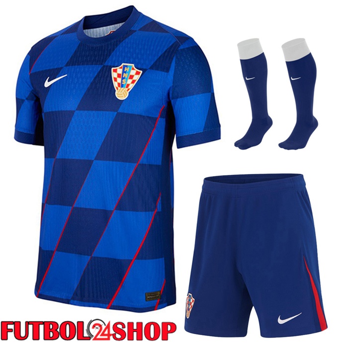 Camiseta Nacional Croacia Segunda (Cortos + Calcetines) UEFA Euro 2024
