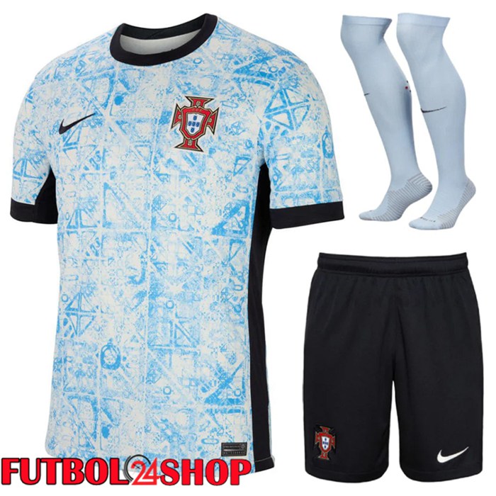 Camiseta Nacional Portugal Segunda (Cortos + Calcetines) UEFA Euro 2024