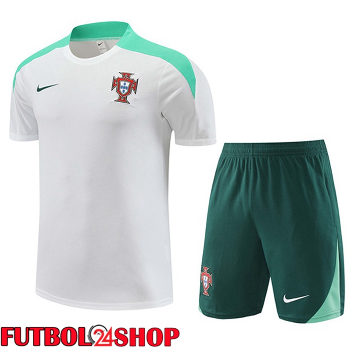 Camiseta Entrenamiento Portugal + Cortos Blanco 2024/2025