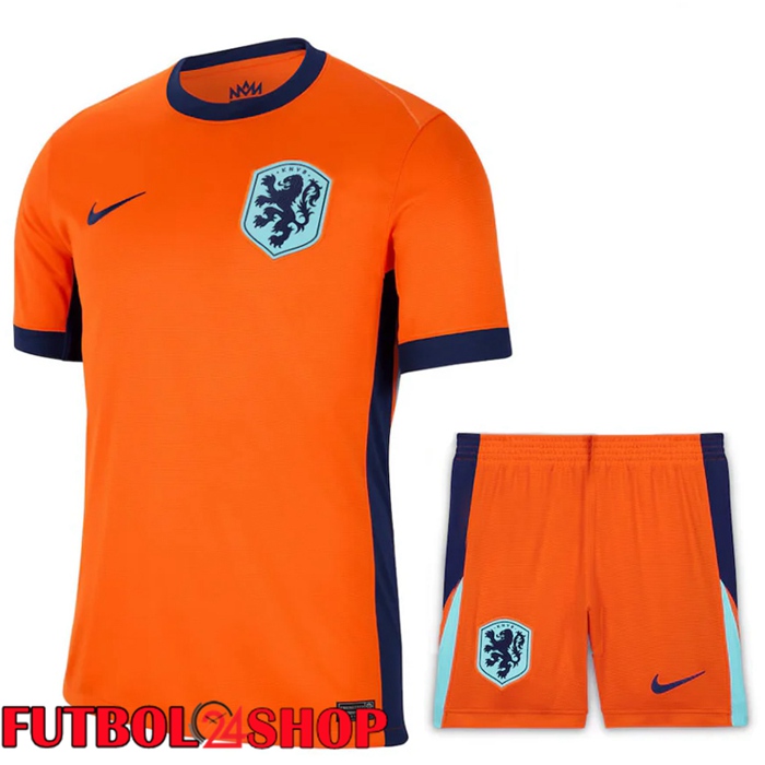 Camiseta Nacional Países Bajos Segunda + Cortos UEFA Euro 2024