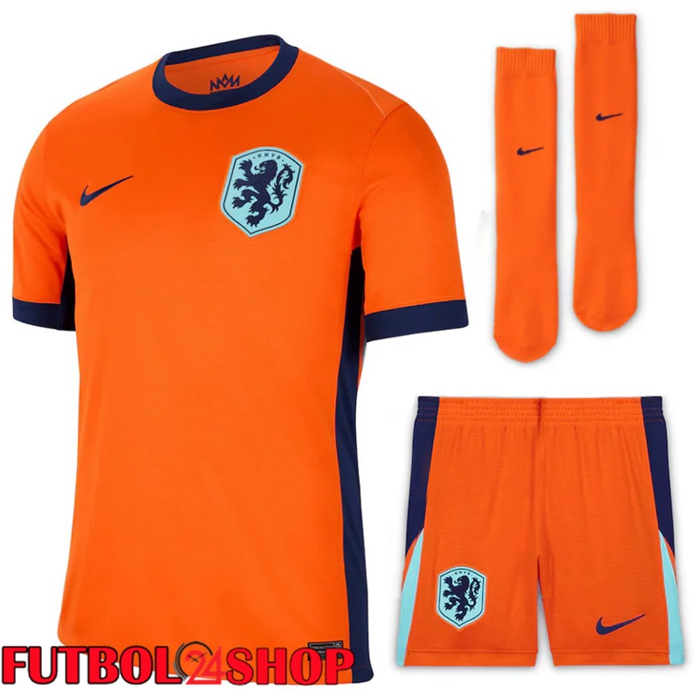 Camiseta Nacional Países Bajos Segunda (Cortos + Calcetines) UEFA Euro 2024