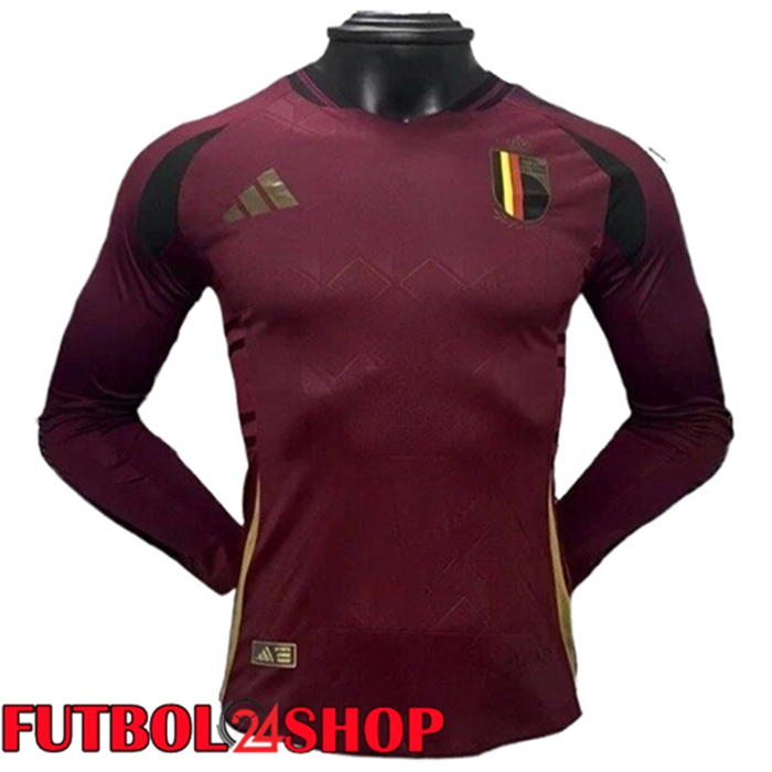 Camiseta Nacional Bélgica Primera Manga Larga UEFA Euro 2024