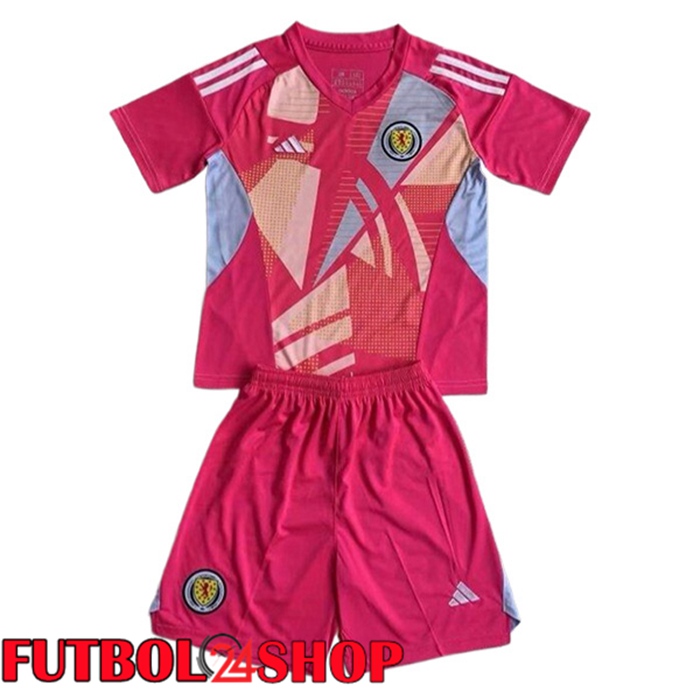 Camiseta Nacional Escocia Ninos Portero Rosado UEFA Euro 2024