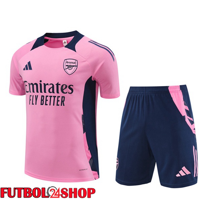 Camiseta Entrenamiento Arsenal + Cortos Rosado 2024/2025
